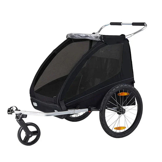 2-Seat Bicycle Trailer and Stroller – Black