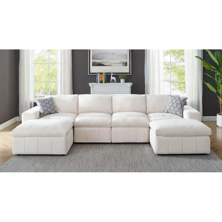 134" Wide Reversible Modular Sectional with Ottoman