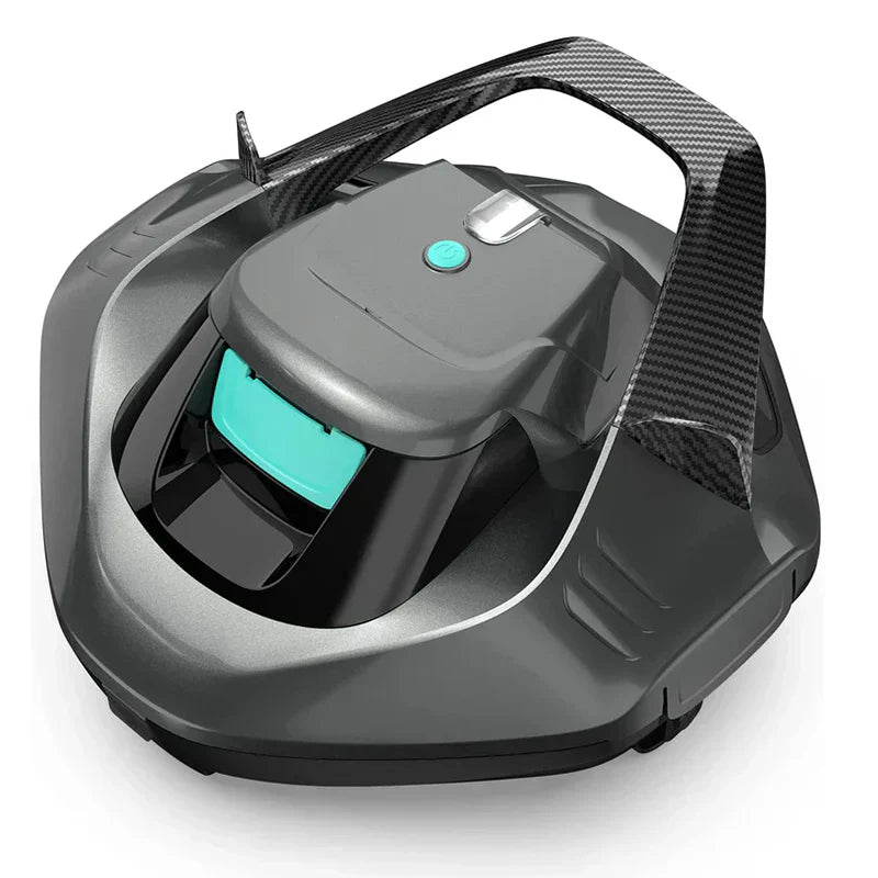 Cordless Robotic Pool Cleaner, Pool Vacuum Lasts 90 Mins, LED Indicator, Self-Parking, Ideal for Above/In-Ground Flat Pools up to 40 Feet - Gray