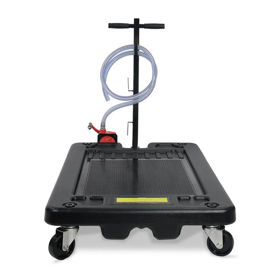 Oil Drain Container 17 Gallon w/Pump Hose Low Profile Car Drainer