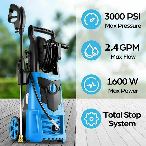 Electric Pressure Washer 3000PSI, 2.4GPM High Power Washer Cleaner NEW
