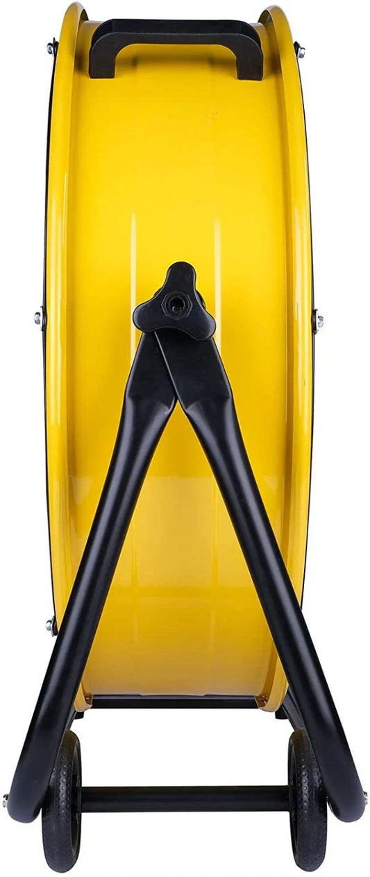 24 Inch Grade UL Listed High Velocity Movement Heavy Duty Drum 3 Speed Air Circulator Fan 7800 CFM Industrial, Commercial, Residential, and Greenhouse Use, Yellow