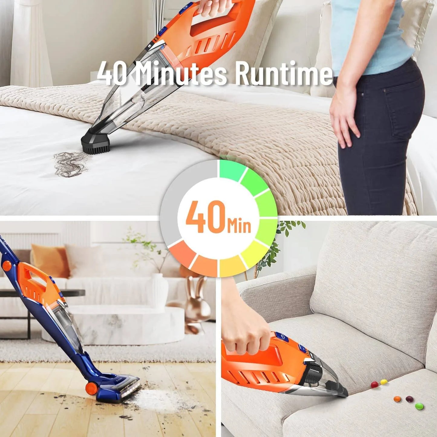 Cordless Vacuum, Stick Vacuum Cleaner 4 in 1 Lightweight