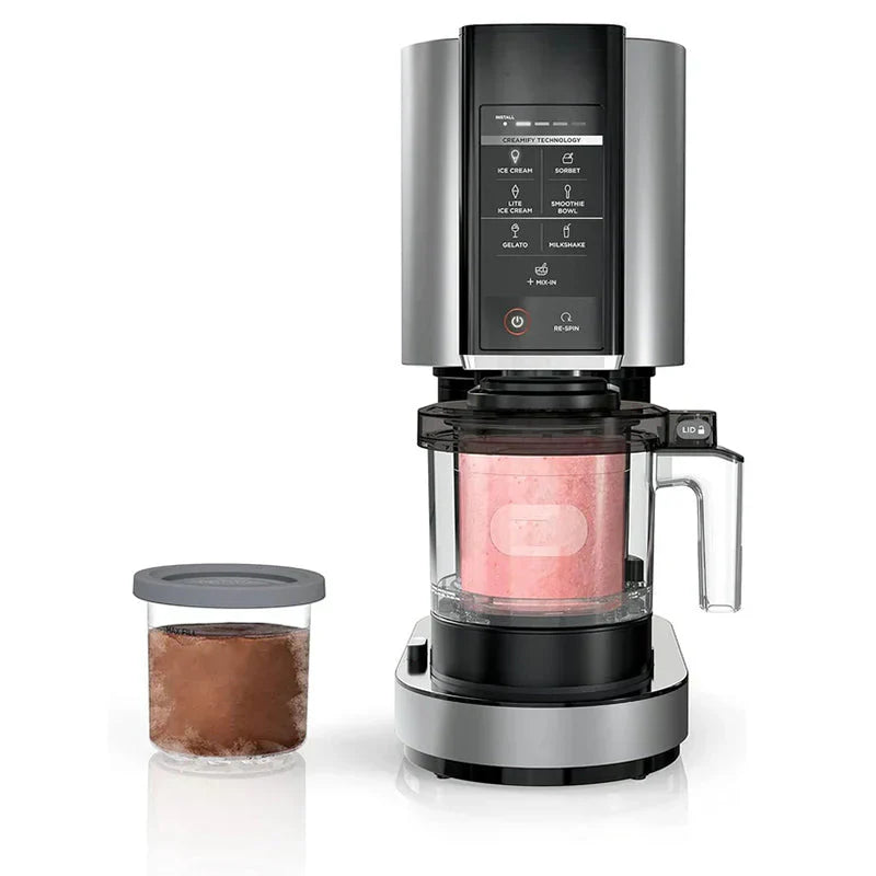 NC301 CREAMi Ice Cream Maker, for Gelato, Mix-ins, Milkshakes, Sorbet, Smoothie Bowls & More, 7 One-Touch Programs, with (2) Pint Containers & Lids, Compact Size, Perfect for Kids, Silver