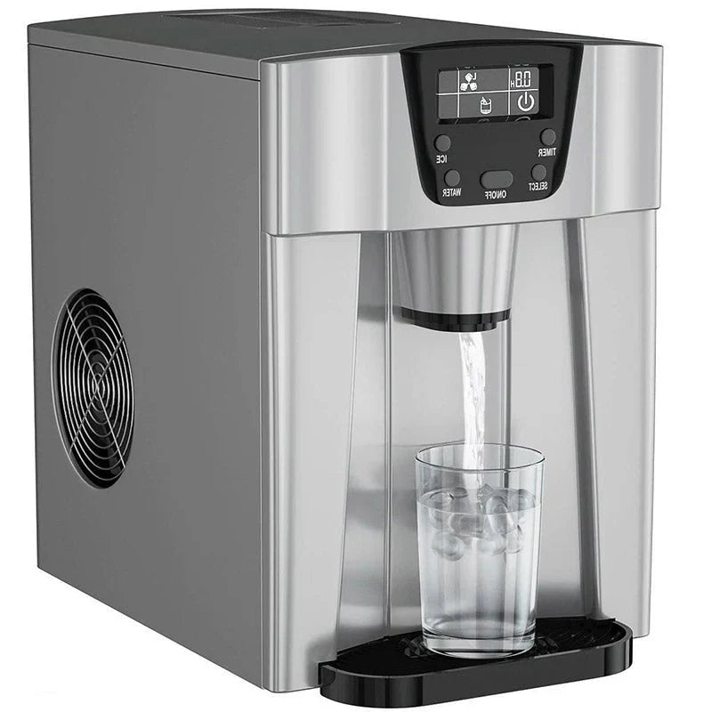 2 in 1 Ice Maker Water Dispenser Countertop 36lbs/24H LCD Display Portable New – Black