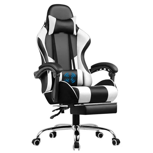 Gaming Chair, Computer Chair with Footrest and Lumbar Support, Height Adjustable