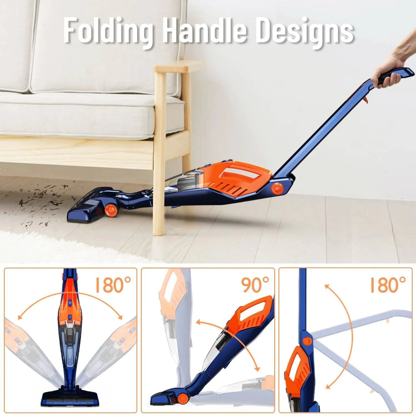 Cordless Vacuum, Stick Vacuum Cleaner 4 in 1 Lightweight