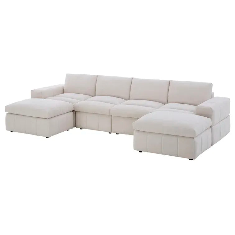 134" Wide Reversible Modular Sectional with Ottoman
