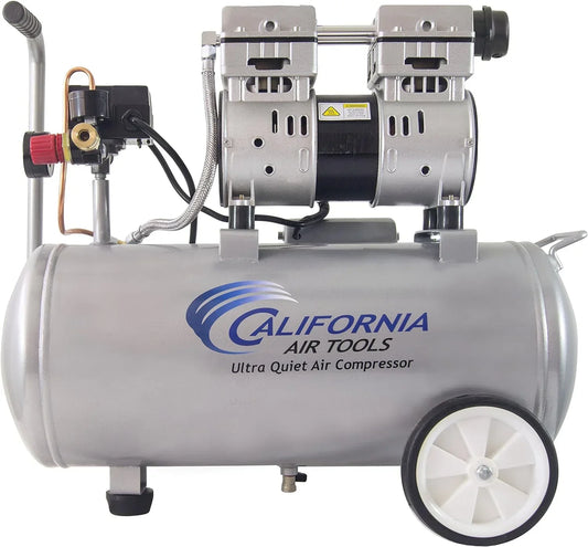 Air Tools 8010 Ultra Quiet Oil-Free Air Compressor, 1.0 HP, 8 Gallon, 120 PSI, 60 dB Noise Level