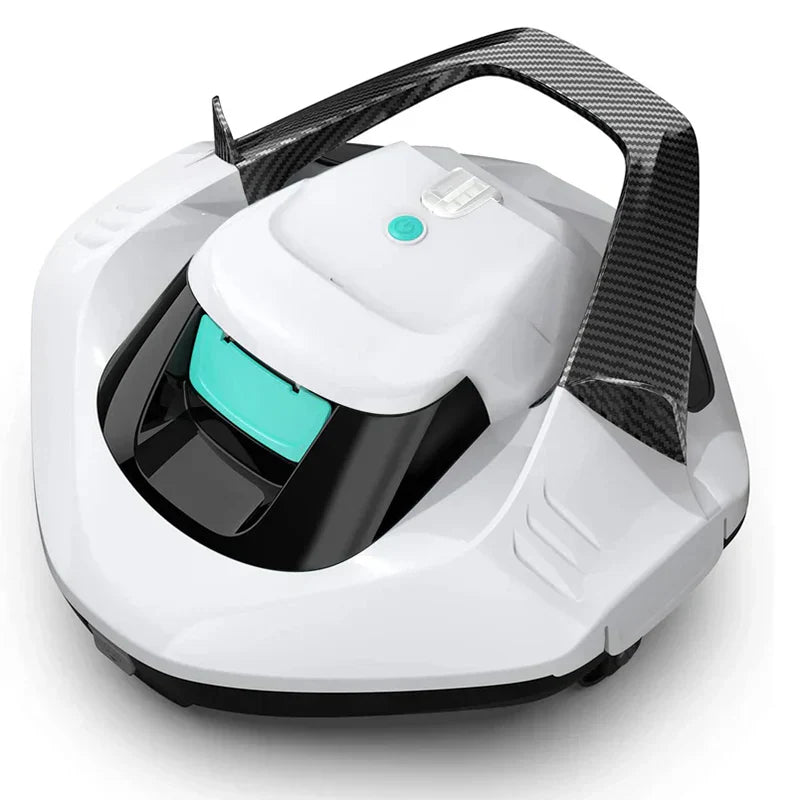 Cordless Robotic Pool Cleaner, Pool Vacuum Lasts 90 Mins, LED Indicator, Self-Parking, Ideal for Above/In-Ground Flat Pools up to 40 Feet - Gray
