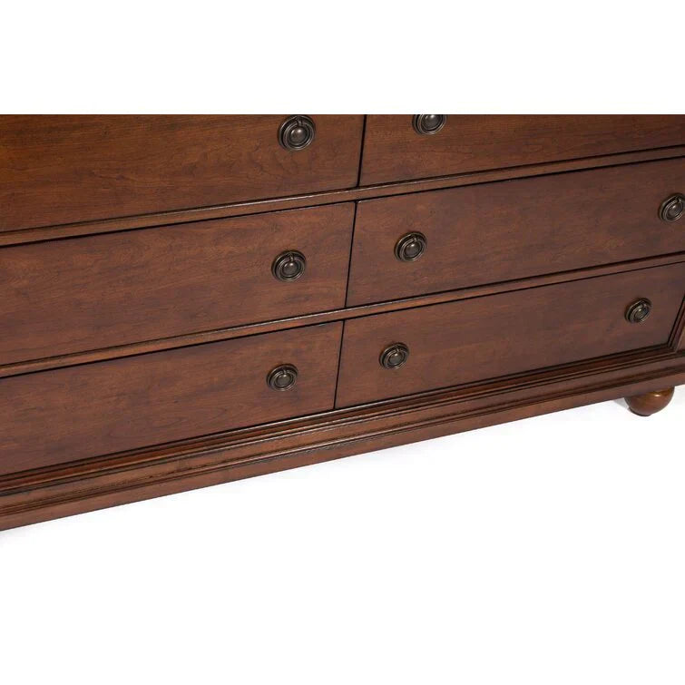 8 Drawer 64'' W Double Dresser With Mirror