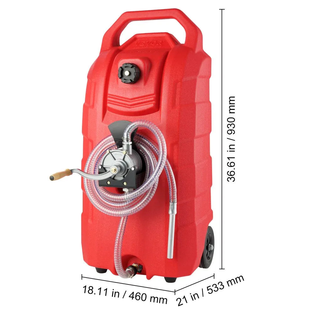 16 Gallon Fuel Caddy, 7.8 L/Min, Portable Gas Storage Tank Container