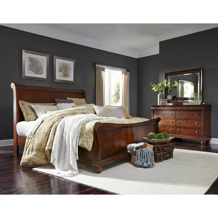 8 Drawer 64'' W Double Dresser With Mirror