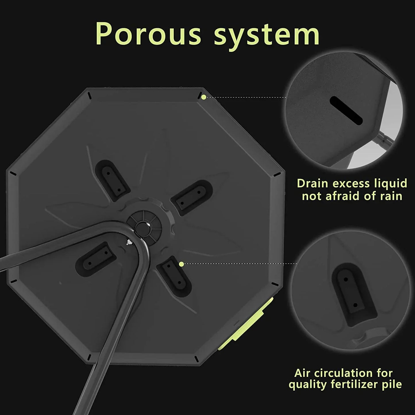Large Compost Tumbler Bin Dual Compartment Better AirCirculation Efficient Compost BPA Free Sturdy Steel Frame 43Gallon (2 21.5Gal) Blue Door