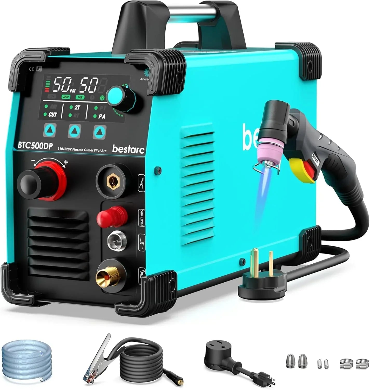 BTC500DP 7th Gen 50A Plasma Cutter, Dual Voltage 110/220V, Digital Display