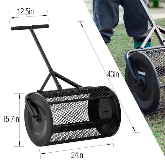 SP-001-JNN 24 in. Metal Handle Peat Moss Compost Spreader