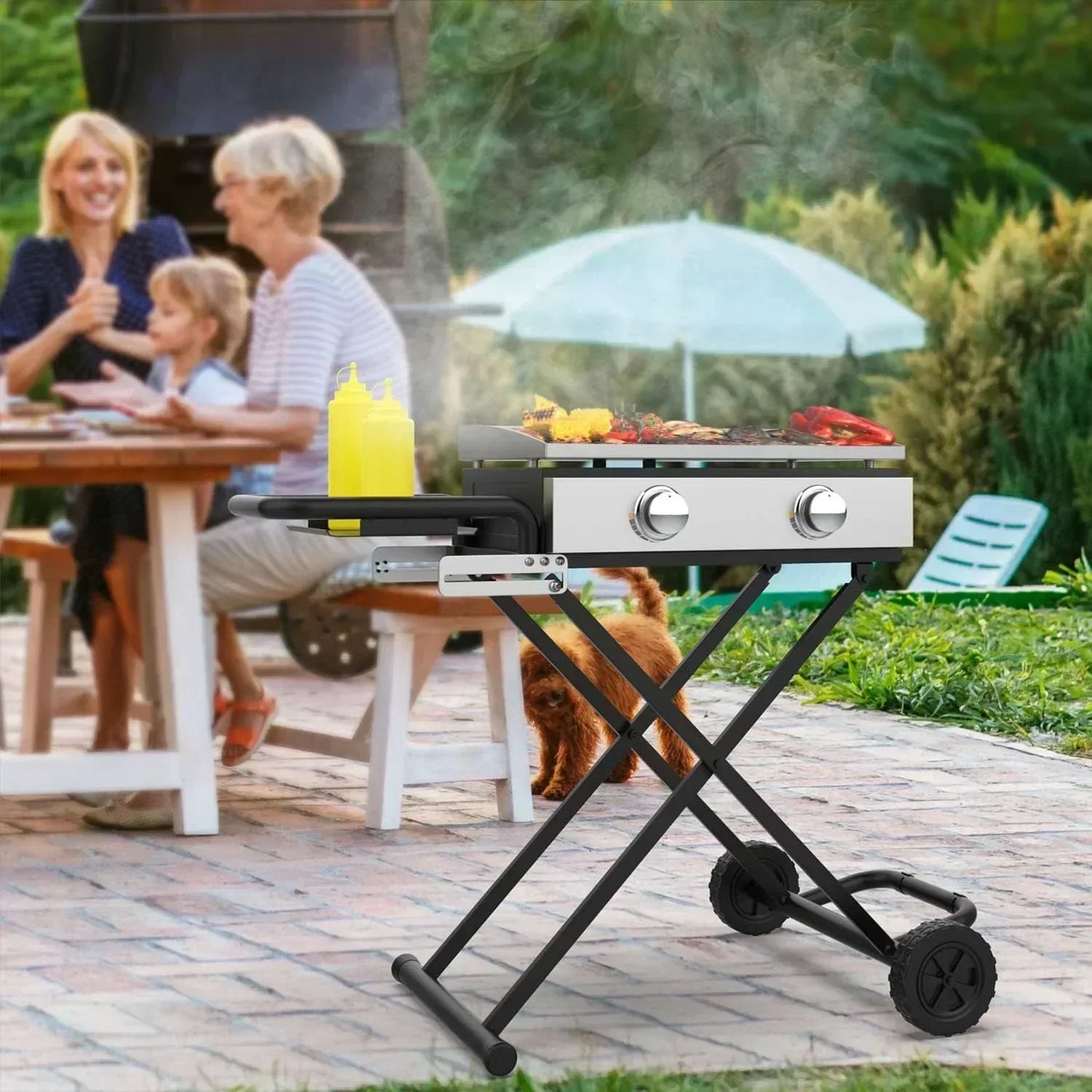 22"/17" Grill - Heavy-Duty Foldable Cart