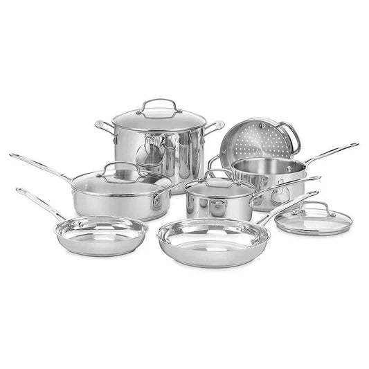 11-Piece Cookware Set, Chef's Classic Stainless Steel Collection 77-11G