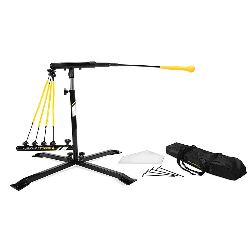 Hurricane Category 4 Batting Trainer, Solo Swing Trainer for Baseball & Softball Tee Practice
