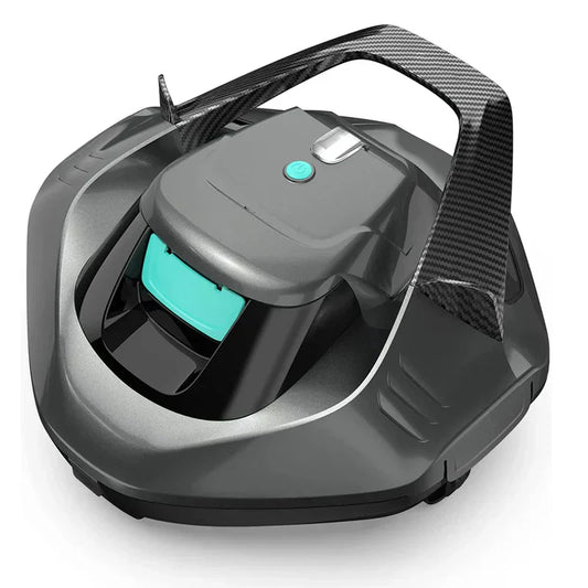 Cordless Robotic Pool Cleaner, Pool Vacuum Lasts 90 Mins, LED Indicator, Self-Parking, Ideal for Above/In-Ground Flat Pools up to 40 Feet - Gray