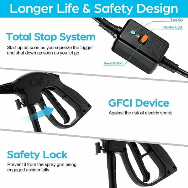 Electric Pressure Washer 3000PSI, 2.4GPM High Power Washer Cleaner NEW