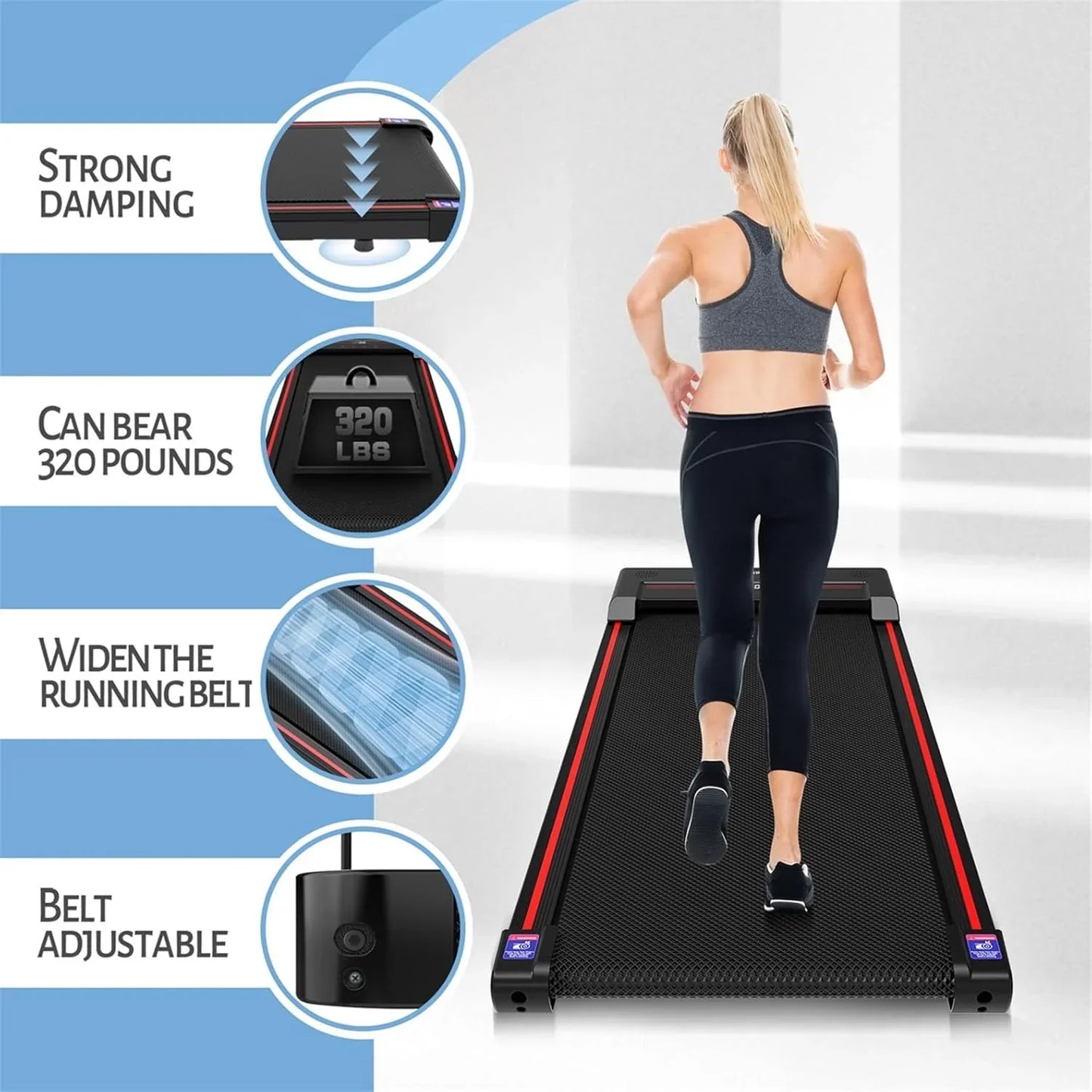 Walking Vibration Pad with APP, 3 in 1 Under Desk Treadmill, 2.5HP Low Noise Walking Treadmill Pad with Remote Control,Portable Treadmills for Home Office