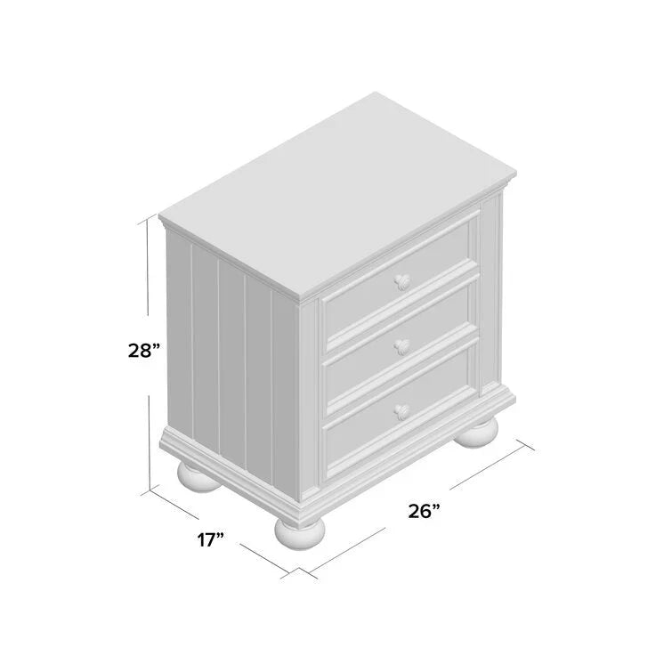 28'' Tall 3 - Drawer Nightstand  Set of 2