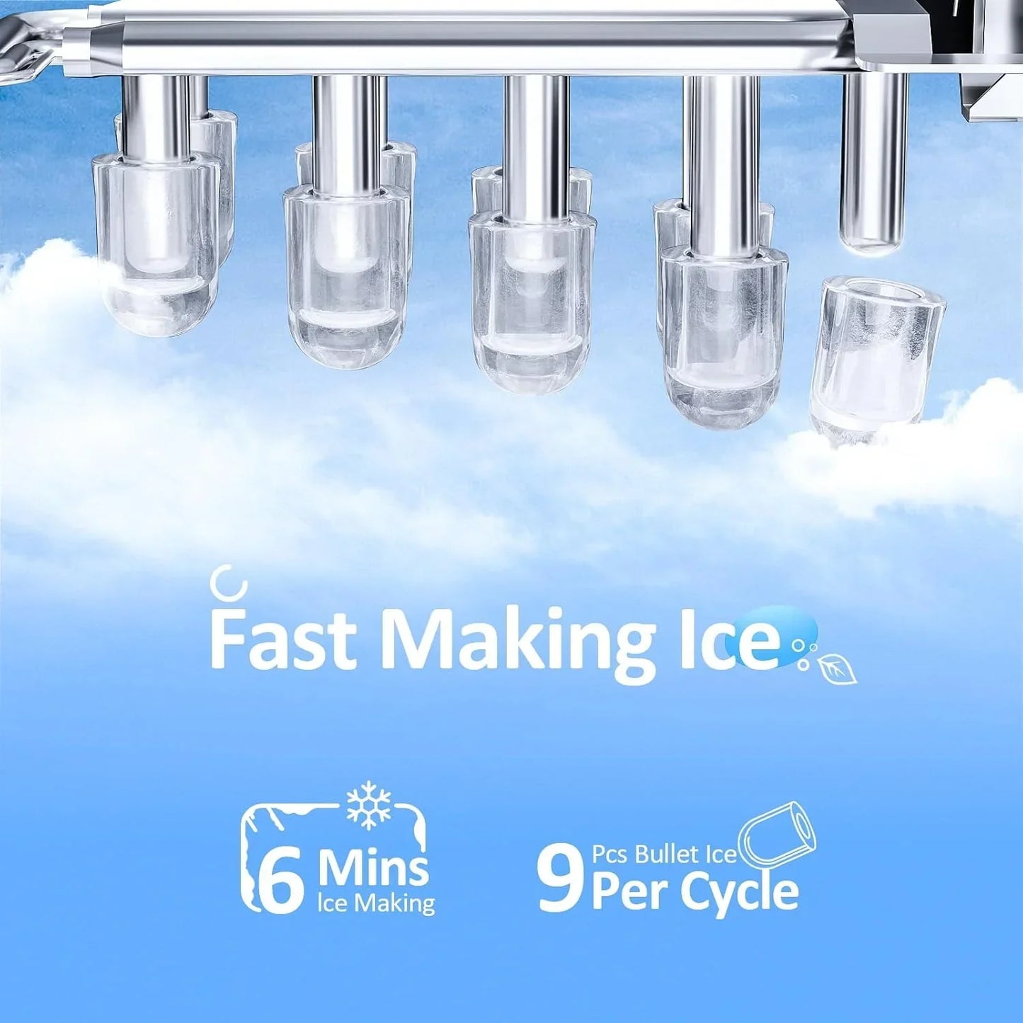 Nugget Ice Makers Countertop, Pebble Ice Machine with Chewable Pellet Ice, 34Lbs/24H, Self-Cleaning, Sonic Ice, One-Click Operation, for Kitchen,Office Stainless Steel Black