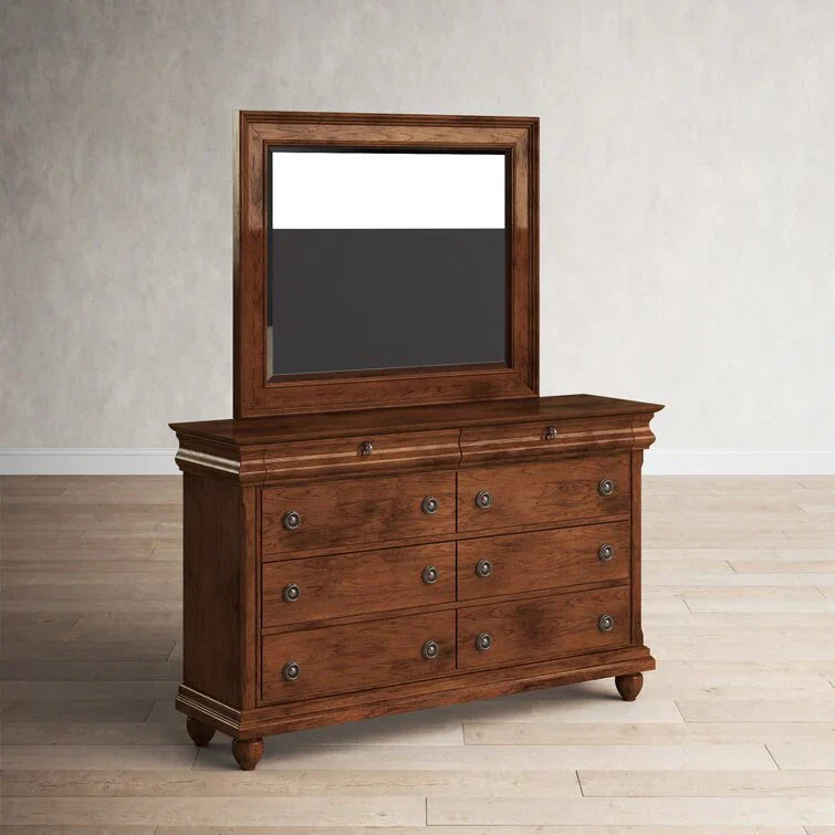 8 Drawer 64'' W Double Dresser With Mirror