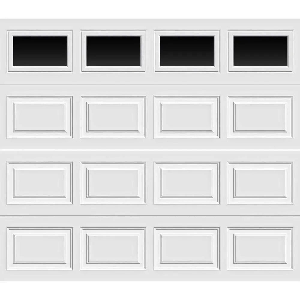 Classic Collection 8 ft. x 7 ft. 6.5 R-Value Insulated Garage Door with Plain Windows A768954