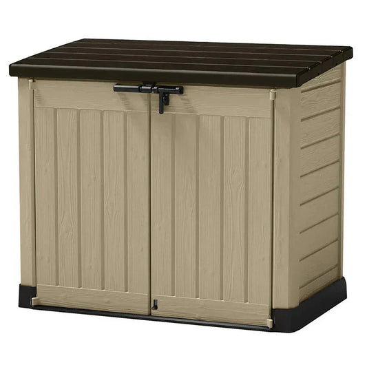 Store-It-Out MAX 4.8 x 2.7 Outdoor Resin Horizontal Storage Shed, 42 cu.ft, Beige/Brown