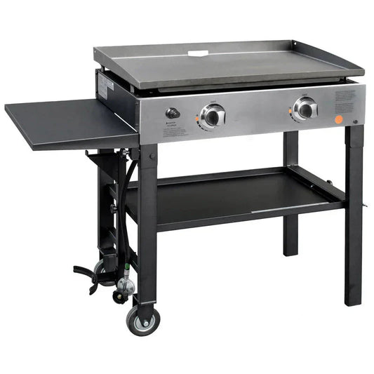 2-Burner 28" Griddle Cooking Station with Stainless Steel