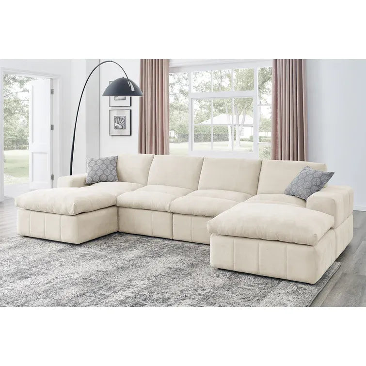 134" Wide Reversible Modular Sectional with Ottoman