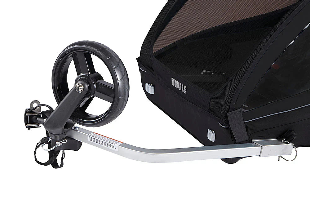2-Seat Bicycle Trailer and Stroller – Black