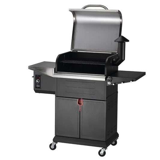ZPG-600D3E 8-in-1 Pellet Grill & Smoker, 572 sq.in., Porcelain-Coated Steel, Smoke Color