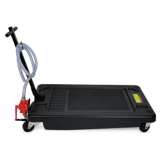 Oil Drain Container 17 Gallon w/Pump Hose Low Profile Car Drainer