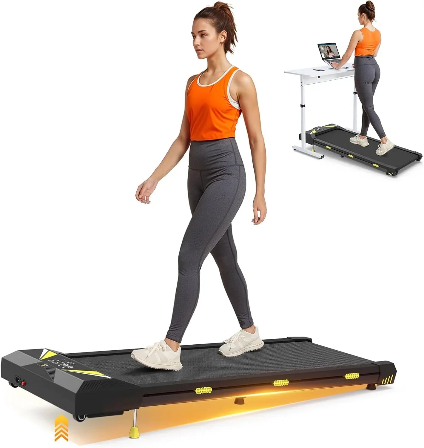 Walking Vibration Pad with APP, 3 in 1 Under Desk Treadmill, 2.5HP Low Noise Walking Treadmill Pad with Remote Control,Portable Treadmills for Home Office