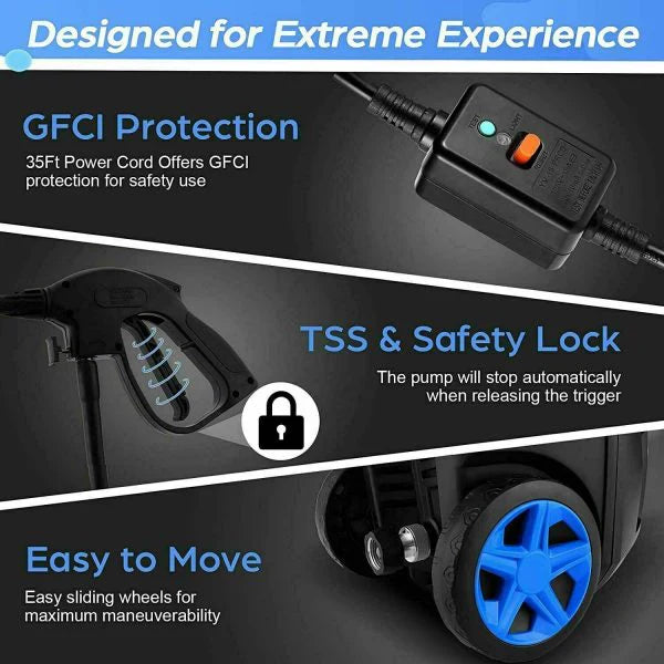 Electric Pressure Washer 3000PSI, 2.4GPM High Power Washer Cleaner NEW