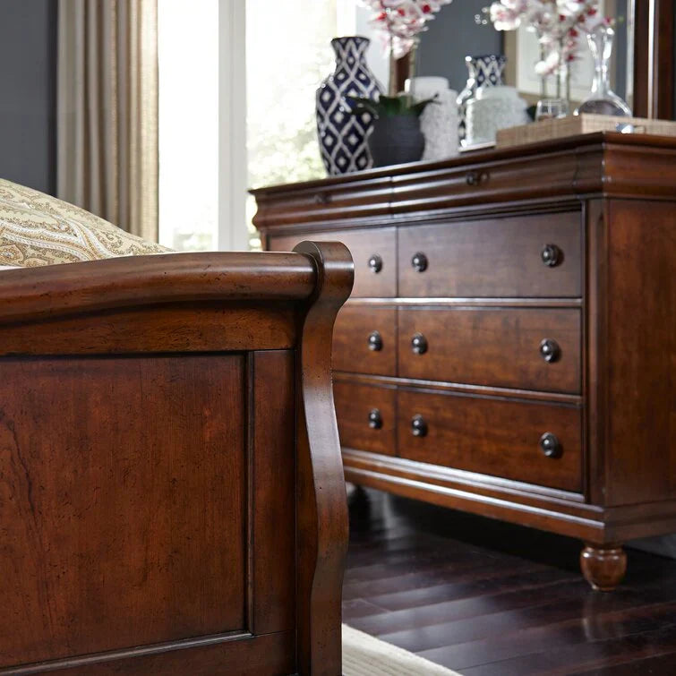 8 Drawer 64'' W Double Dresser With Mirror