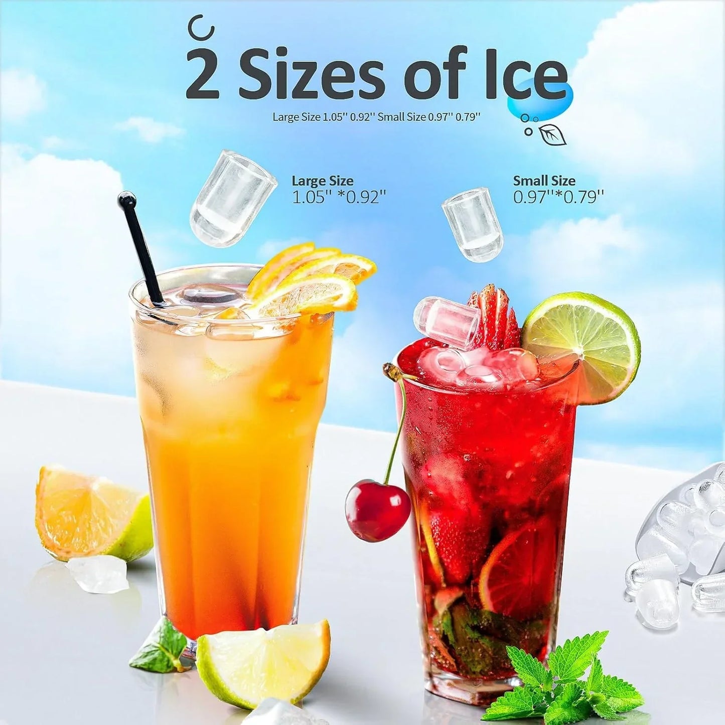 Nugget Ice Makers Countertop, Pebble Ice Machine with Chewable Pellet Ice, 34Lbs/24H, Self-Cleaning, Sonic Ice, One-Click Operation, for Kitchen,Office Stainless Steel Black