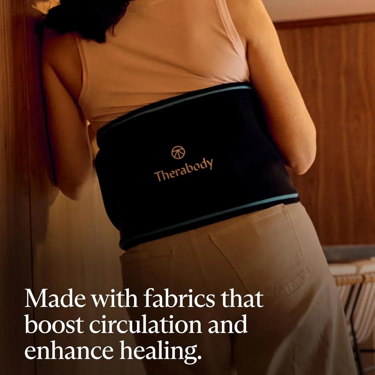 RecoveryTherm Back - Hot Vibration Back and Core Wrap for Athletes - Advanced Hot Vibration for Pain Relief Wrap with Cryothermal Technology - One Size Fits All