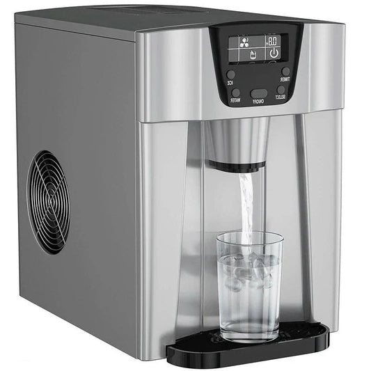 2 in 1 Ice Maker Water Dispenser Countertop 36lbs/24H LCD Display Portable New – Black