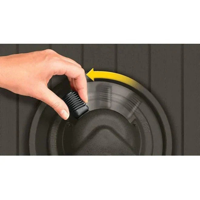 125′ Aquawinder Auto Rewind Water Powered Yard Hose Reel, Java (2 Pack)