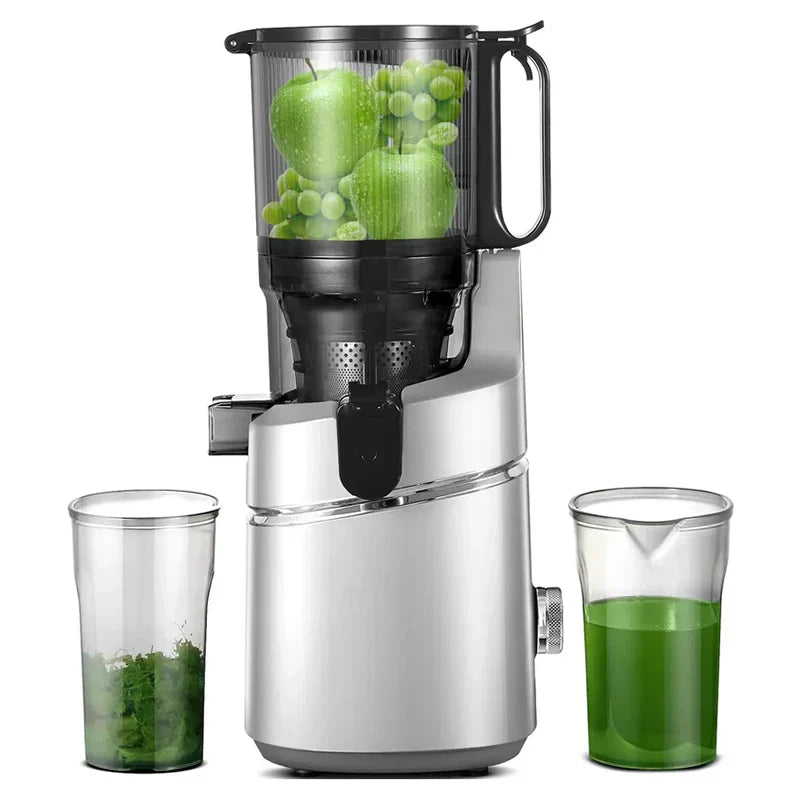 Juicer Machines, 5.3-Inch Self-Feeding Masticating Juicer Fit Whole Fruits & Vegetables, Cold Press Electric Juicer Machines with High Juice Yield, Easy Cleaning, BPA Free, 250W